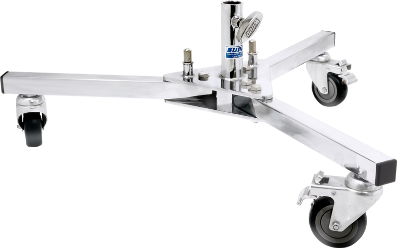 This compact but incredibly strong wheeled base allows its legs to be folded parallel to one another for easy storage and transportation. It features a junior 1 1/8" (28mm) receiver to accept a C Stand riser section. Makes your C Stands mobile.