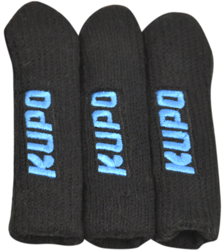 This clever elastic stand leg protector set with embroidered Kupo logos is designed to protect the floor or surface under the stand and also helps guard against impacts.