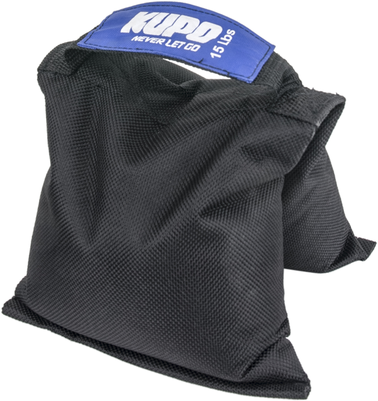 Kupo Shot Bag 6.9kg is for light stands and booms. Drapes perfectly over the legs of any light stand. This premium shot bag made with black cordex textured nylon and a water resistant polyurethane coating on the inside.