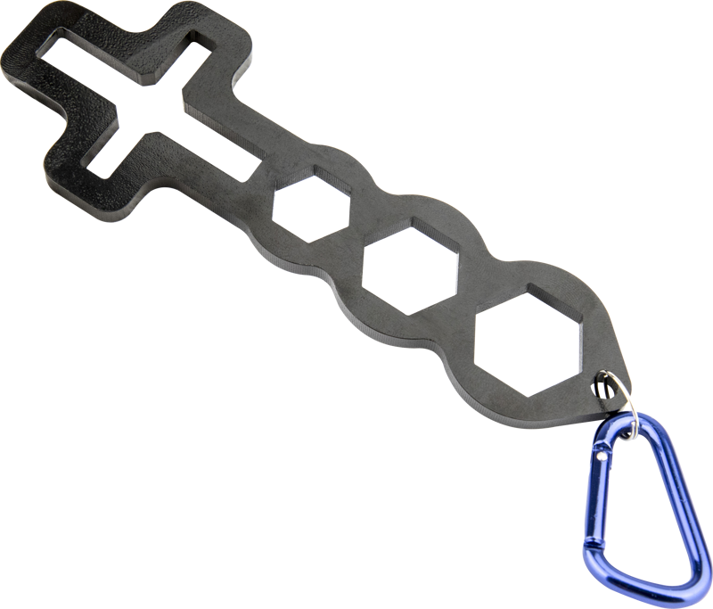 The WS-140 Wingnut Multi-Spanner is made with maximum versatility for the greatest durability. The cross holder and M8