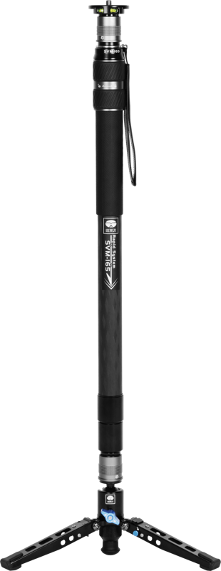 One-Step Height Adjustment Modular Monopod with feet. Just rotate the twist lock to fast extend or retract this monopod