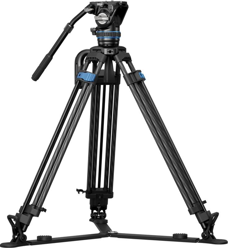 Sirui videotripod SQ75+S5 has the One-Step hight adjustment Rapid System. The strong carbon fiber twin-leg tube