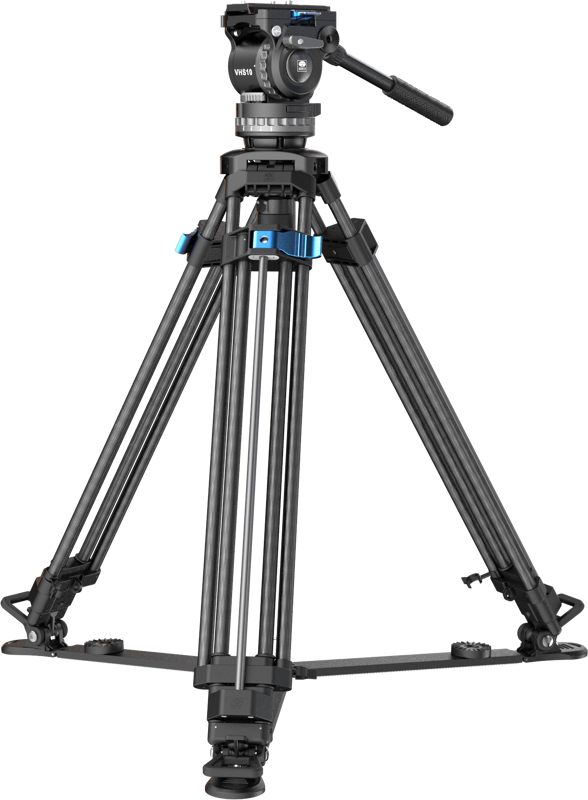 Sirui videotripod SQ75+VHS10 has the One-Step hight adjustment Rapid System. The strong carbon fiber twin-leg tube