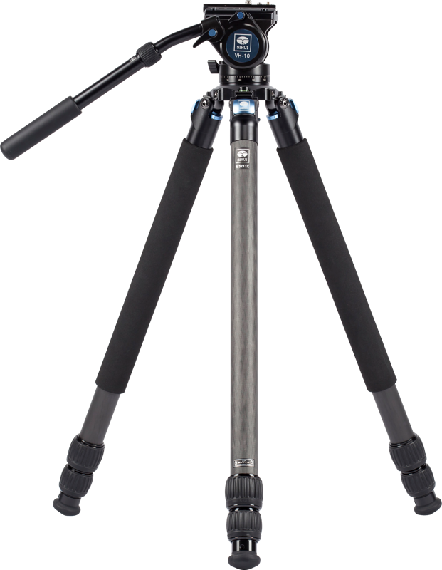 Lightweight and compact carbon fiber tripod excellent for shooting with smaller videocameras