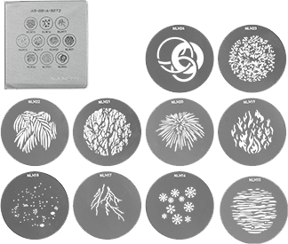 AS-GB-A-SET2NL Mount Projection Attachment Gobo Set 2This set includes 10 pieces of A size gobo