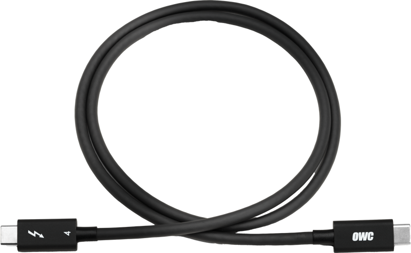 Take the guesswork out of what cables you need for your entire technology setup. The OWC Thunderbolt 4/USB-C 0.3m Cable is a plug and play safe solution for connecting any Mac