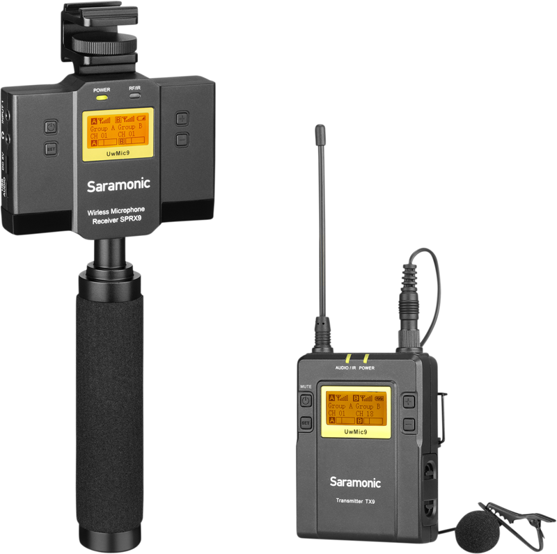 Wireless microphone and receiver for smartphones.