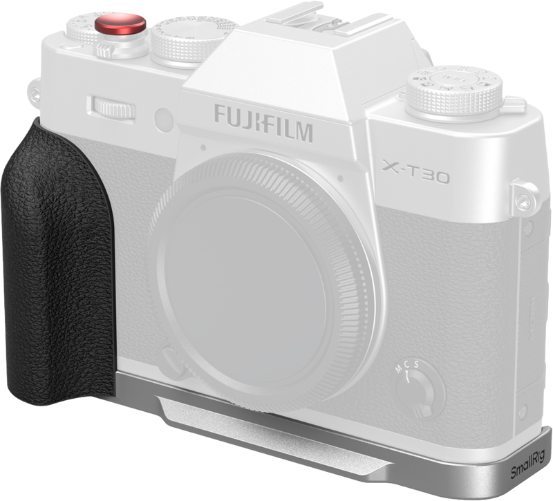 Designed to enhance grip comfort and stability for more controlled shooting. This L-shaped grip fits snugly to the camera and matches its texture and color for seamless aesthetic integration.