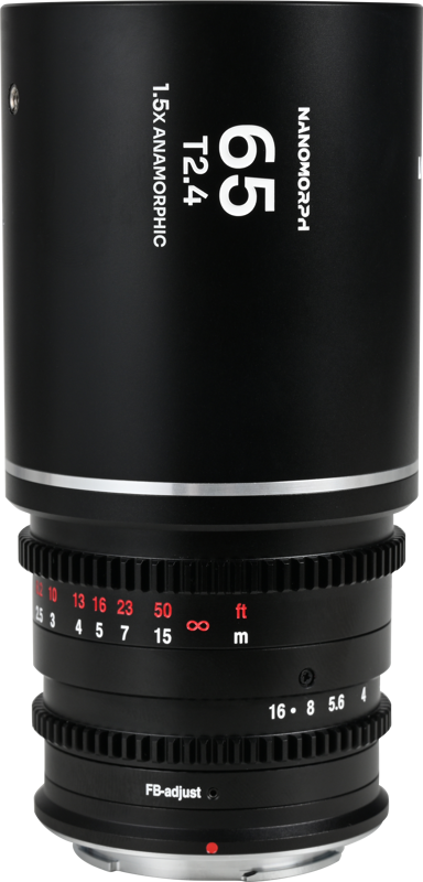 The Laowa Nanomorph 65mm T2.4 1.5X S35 (Silver) is a compact and lightweight anamorphic cine lens designed for Super35 cinema cameras. Offering a 1.5x anamorphic squeeze