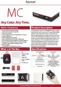 APUTURE MC 4-light travel kit