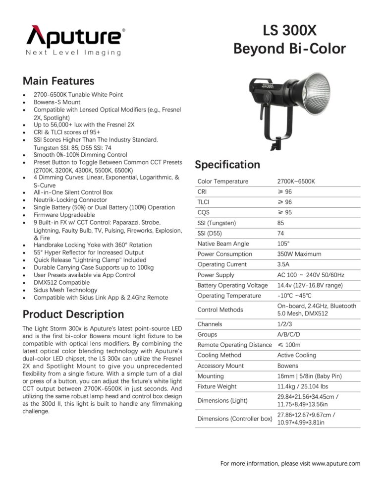APUTURE Light Storm 300x kit (V-mount)