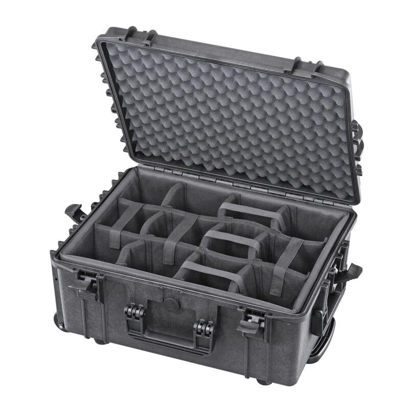 PANARO MAX540H245CAMTR waterproof case, trolley, black, padded dividers