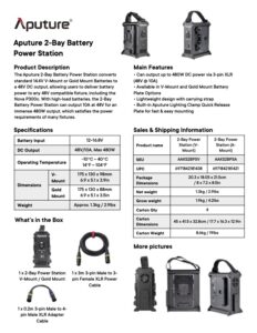 APUTURE 2-Bay Battery Power Station (V-mount)