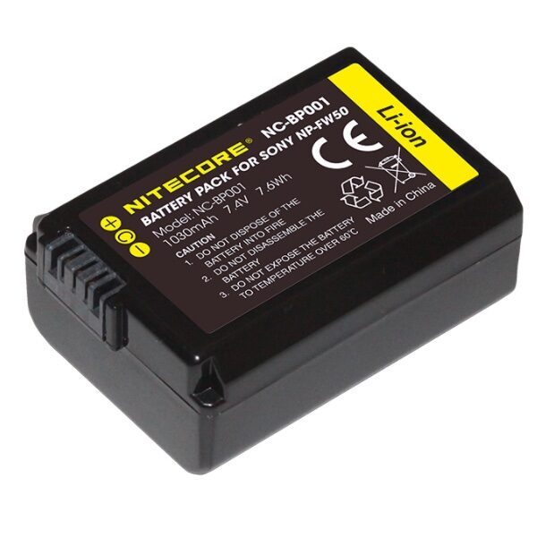 NITECORE NC-BP001 camera battery for Sony NP-FW50, 1030mAh