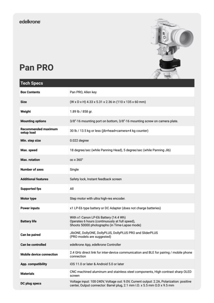 EDELKRONE Pan Module v1 (for JibONE v1 and v2)