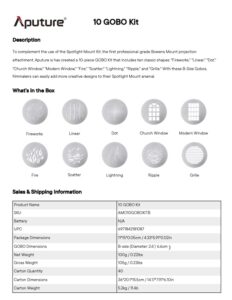 APUTURE 10 Gobo Kit