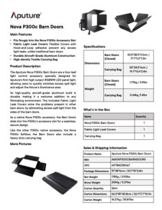 APUTURE Barn Door for Nova P300c