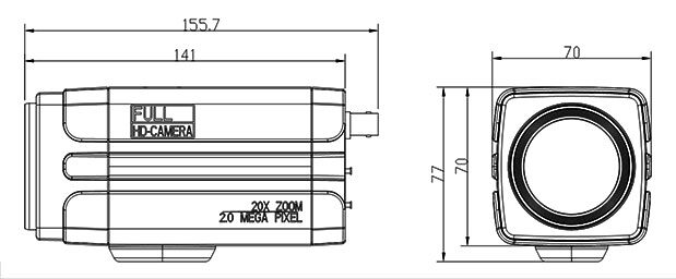 SDI/HDMI/LAN streaming box camera with integrated zoom 20x