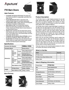 APUTURE F10 Barn Doors