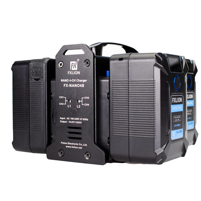 FXLION 4 pesaga laadija Nano V-mount akudele