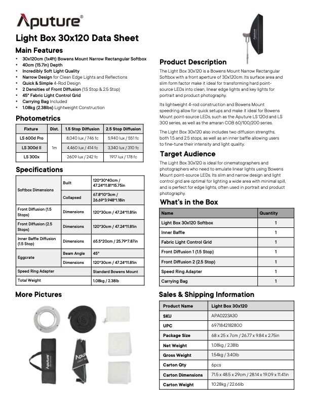 APUTURE Light Box 30x120