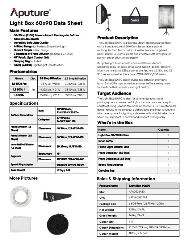 APUTURE Light Box 60x90