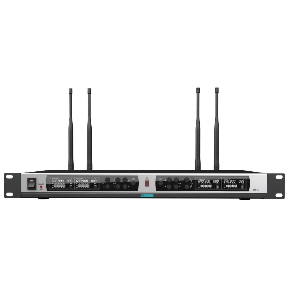 DSPPA D5816 UHF wireless receiver system for 4 microphones