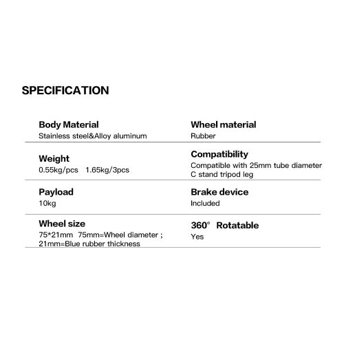 DF-W01 C-stand wheels set (3 pcs)