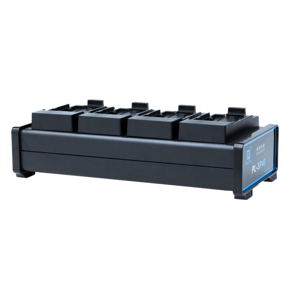 FXLION 4 channel charger for Sony NP-F & Panasonic D54 batteries