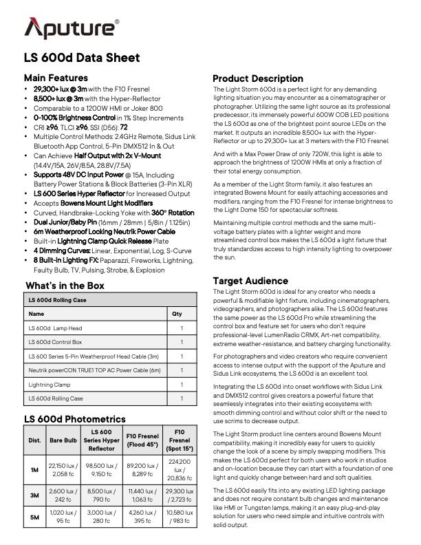 APUTURE Light Storm 600d