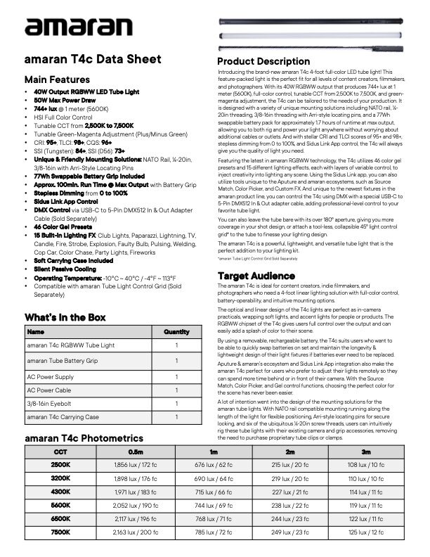 AMARAN T4c RGB tube light