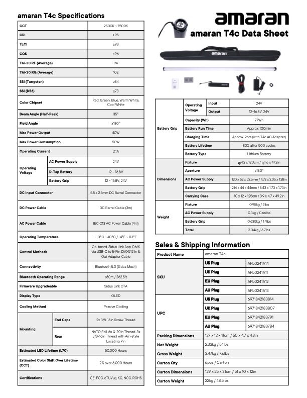 AMARAN T4c RGB tube light