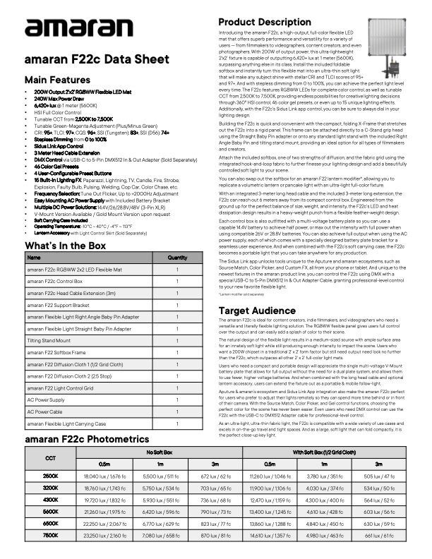 AMARAN F22c RGB flexible light
