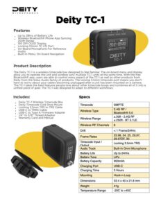 DEITY TC-1 Wireless Timecode Box 1-KIT