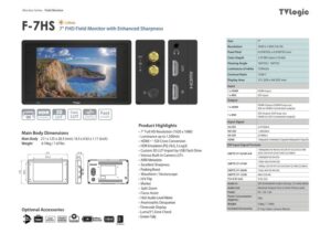 7″ TVLOGIC F-7HS FHD field monitor, cross conversion