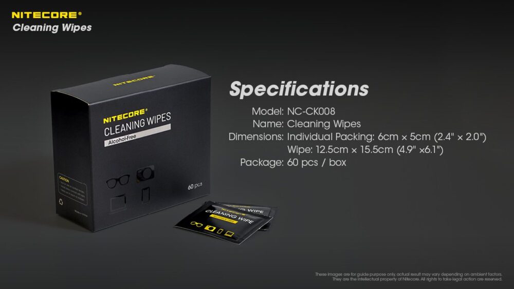 NITECORE puhastuslapid, 60 tk