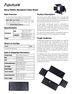 APUTURE Nova P600c Barn Door