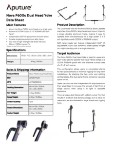 APUTURE Nova P600C Dual Head Yoke