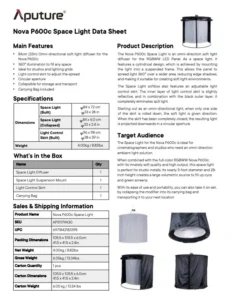 APUTURE Nova P600c Space Light