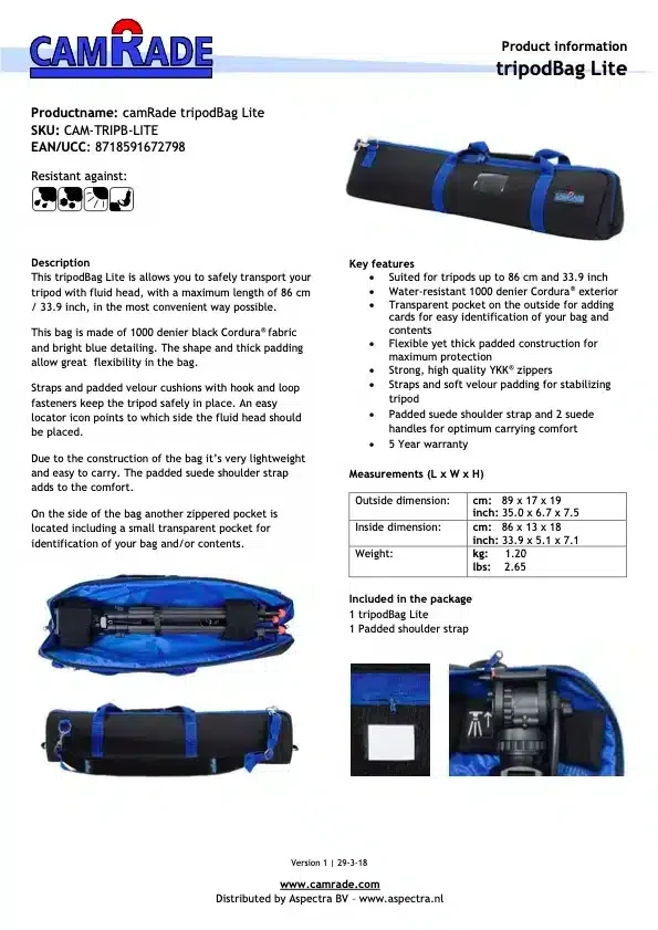 CAMRADE tripodBag Lite
