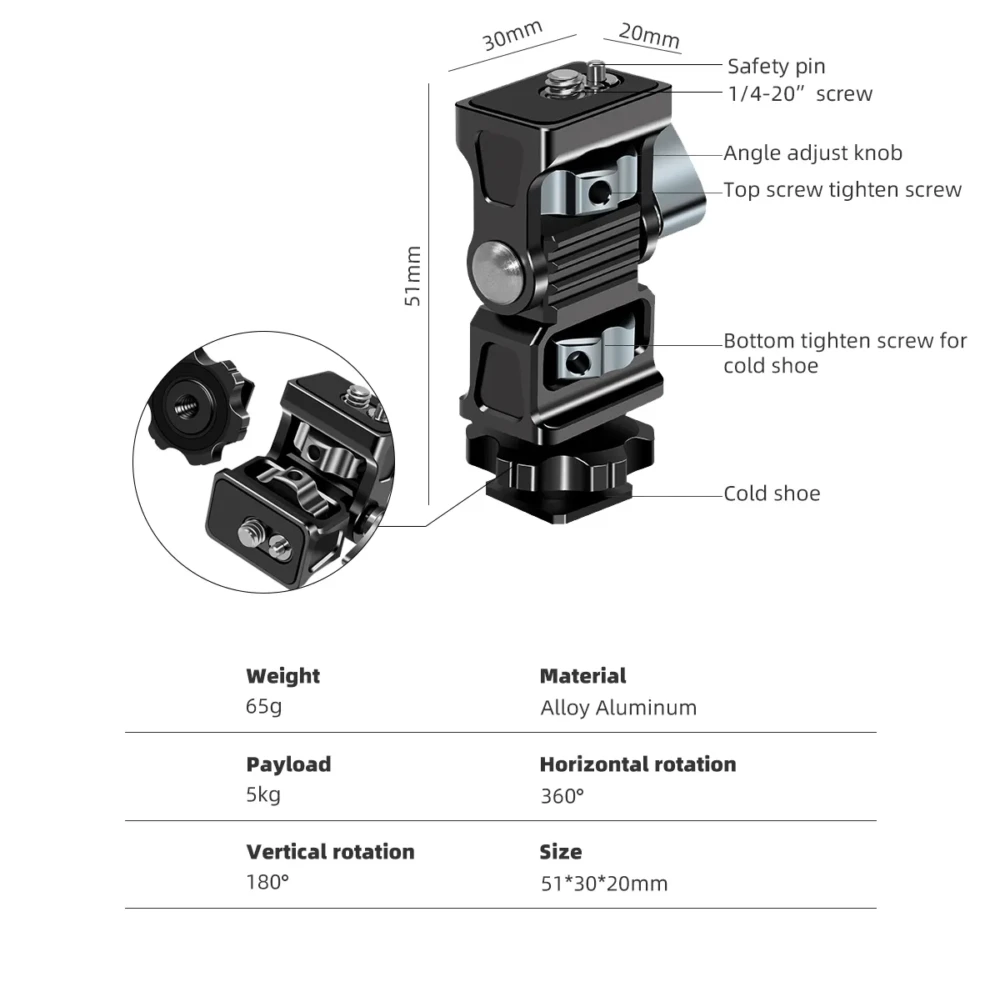 “Cold-shoe” kinnitusega monitori hoidik