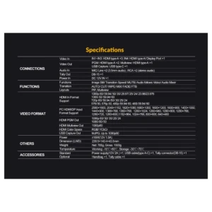 AVMATRIX HVS0401U 4-ch HDMI Multi-format Streaming Video Switcher