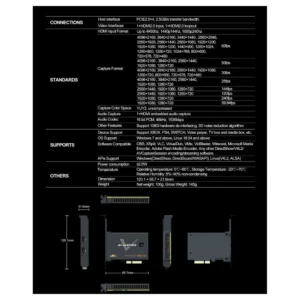 AVMATRIX VC12-4K 4K HDMI PCIE Capture Card