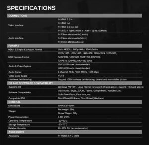 AVMATRIX UC1218-4K 4K HDMI to USB 3.1 Video Capture