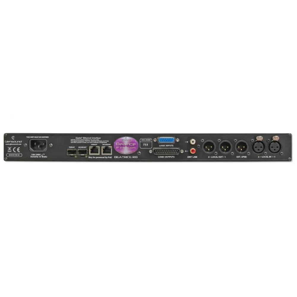 GLENSOUND Beatrice R8 8-channel network audio rackmount intercom