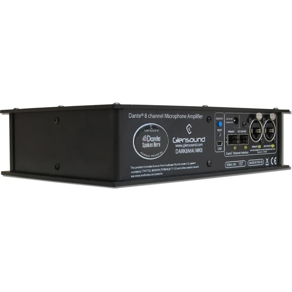 GLENSOUND DARK8MAI MKII 8 input mic amp for Dante/ AES67