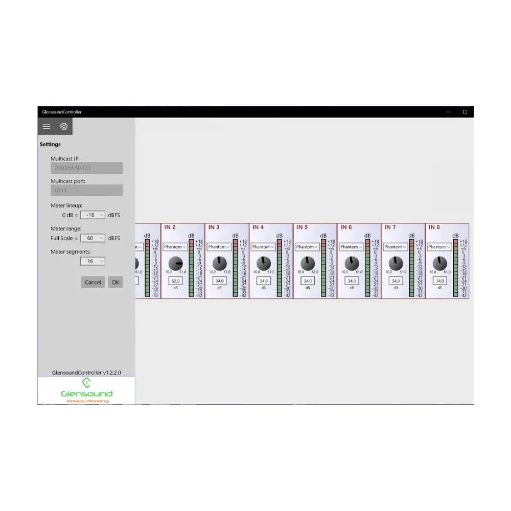 GLENSOUND DARK8MAI MKII 8 input mic amp for Dante/ AES67