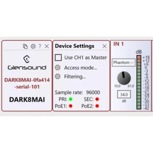GLENSOUND DARK8MAI MKII 8 input mic amp for Dante/ AES67