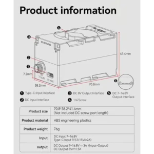 PORTKEYS BD1 dual NP-F power adapter