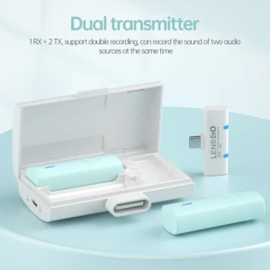 LENSGO 518C wireless dual lavalier USB-C microphone with 5 colors